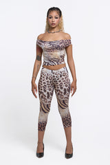 Leopard Capri Set