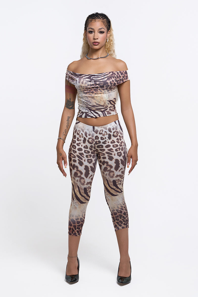Leopard Capri Set